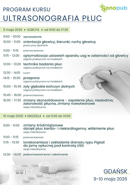 KURS USG PŁUC 9-10 maja 2026 + Atlas anglojęzyczny z video-bookiem